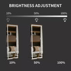 TUYOHW Specchio moderno a figura intera con LED regolabile, specchio a parete, specchio da terra con supporto, specchio per il corpo per soggiorno, nero