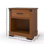 Comodino Redmond a 1 cassetto per cameretta o camera da letto, cassetto portaoggetti capiente, realizzato in robusto legno di pino, finitura atossica e sicura per i bambini