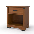Comodino Redmond a 1 cassetto per cameretta o camera da letto, cassetto portaoggetti capiente, realizzato in robusto legno di pino, finitura atossica e sicura per i bambini
