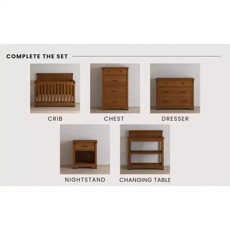 Comodino Redmond a 1 cassetto per cameretta o camera da letto, cassetto portaoggetti capiente, realizzato in robusto legno di pino, finitura atossica e sicura per i bambini