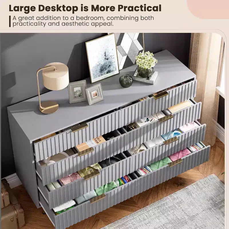 Cassettiera a 8 cassetti per camera da letto, comò moderno in legno largo 55, design anti-ribaltamento, robusto organizzatore per soggiorno, ingresso, cameretta dei bambini