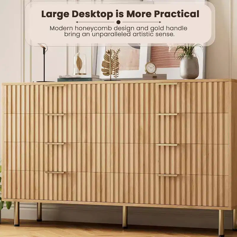 Cassettiera a 8 cassetti per camera da letto, comò moderno in legno largo 55, design anti-ribaltamento, robusto organizzatore per soggiorno, ingresso, cameretta dei bambini