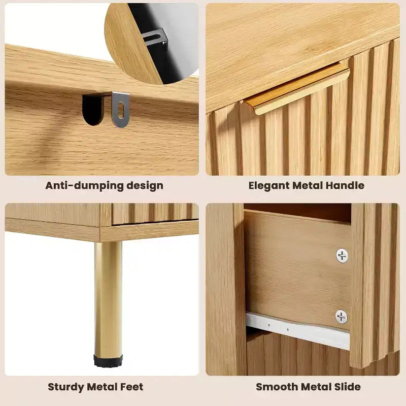 Cassettiera a 8 cassetti per camera da letto, comò moderno in legno largo 55, design anti-ribaltamento, robusto organizzatore per soggiorno, ingresso, cameretta dei bambini