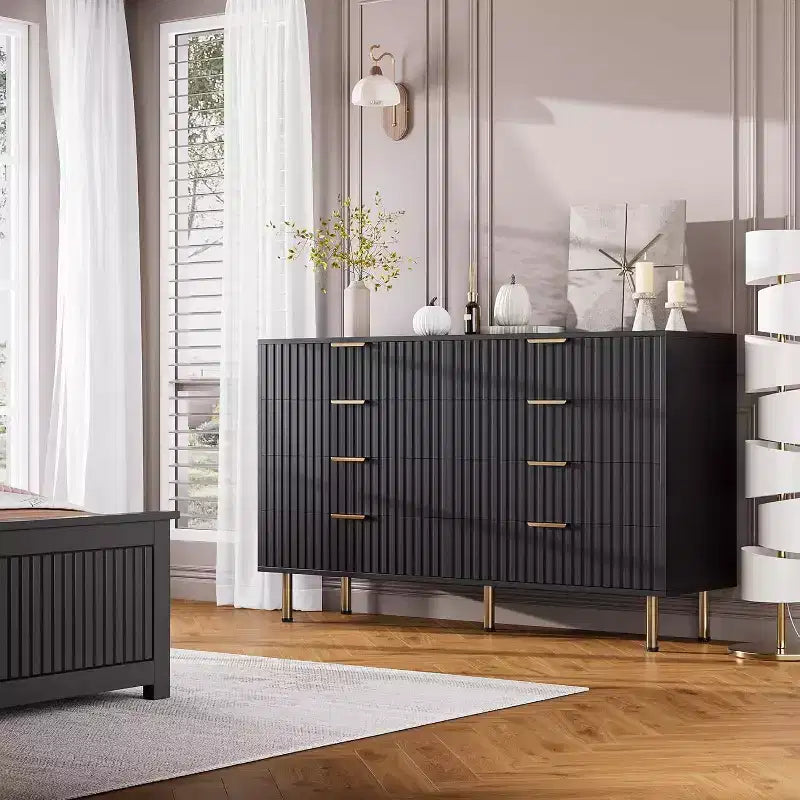 Cassettiera a 8 cassetti per camera da letto, comò moderno in legno largo 55, design anti-ribaltamento, robusto organizzatore per soggiorno, ingresso, cameretta dei bambini