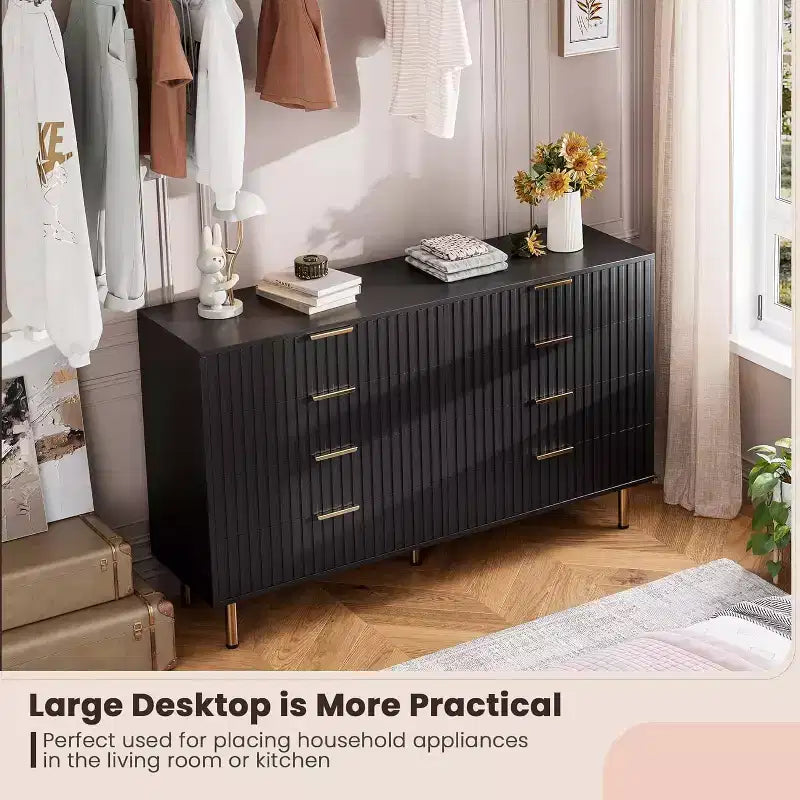 Cassettiera a 8 cassetti per camera da letto, comò moderno in legno largo 55, design anti-ribaltamento, robusto organizzatore per soggiorno, ingresso, cameretta dei bambini