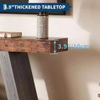 Console da Ingresso con Ripiano Aperto, Tavolino da Divano a 2 Livelli in Legno per Ingresso, Corridoio e Soggiorno - Mobile d'Arredo con Design a Trapezio