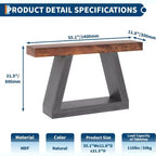 Console da Ingresso con Ripiano Aperto, Tavolino da Divano a 2 Livelli in Legno per Ingresso, Corridoio e Soggiorno - Mobile d'Arredo con Design a Trapezio