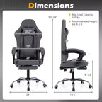Sedia da gaming con poggiatesta, supporto lombare, braccioli mobili, schienale reclinabile