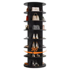 Shoe Rack Tower, Standing Spinning Shoe Organizer, Vertical Spinning Shoes Display, Shoes Rack Storage Round Carousel Shoes Closet Organization