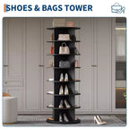 Torre scarpiera, Porta scarpe girevole da terra, Espositore scarpe verticale girevole, Scarpiera salvaspazio girevole rotonda a carosello
