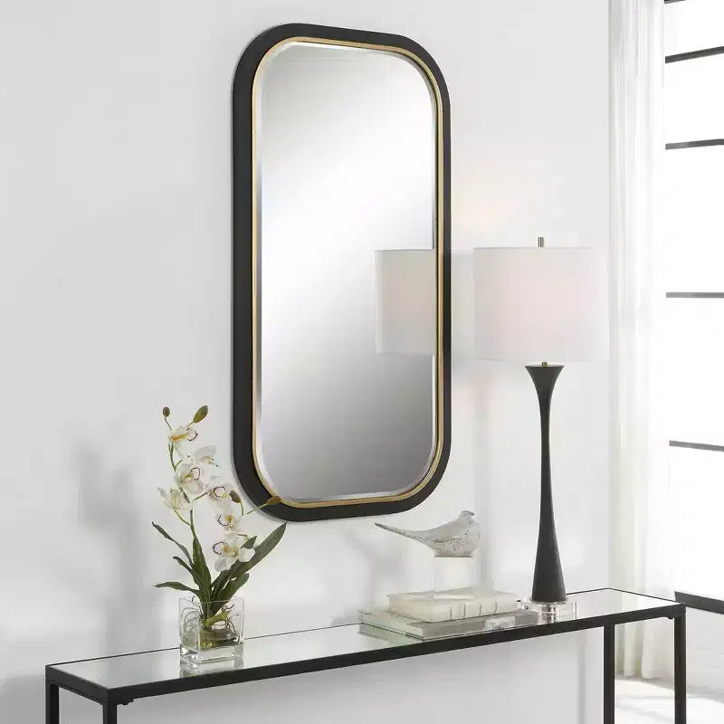 Specchio da parete rettangolare Gold Black 23 1/4 x 43 1/4