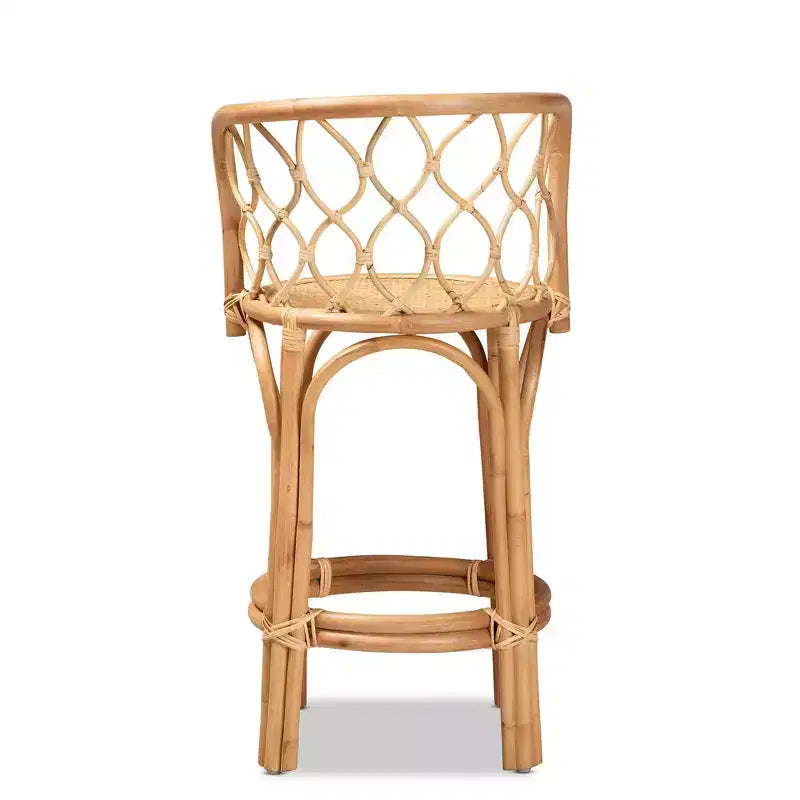 Sgabello da bar in rattan altezza bancone naturale - bali & pari