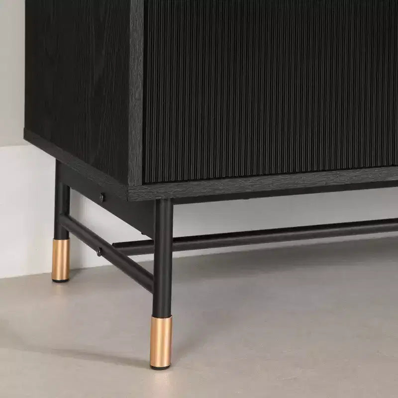 Madia Rovere Cenere/Oro: Credenza Moderna con Contenitore, Mobile da Ingresso, Buffet