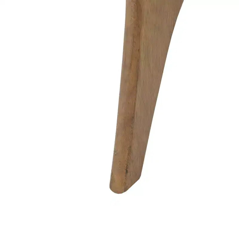 Tavolino da Caffè Triangolare in Legno Marrone Chiaro: Moderno Metà Secolo, Finitura Olmo, Base Unica a Croce