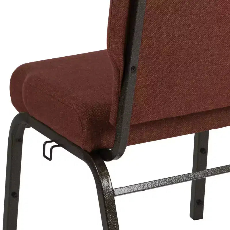 Sedia per auditorium Advantage - Sedia imbottita impilabile - Sedile largo 52 cm - Tessuto cannella/Struttura venata oro