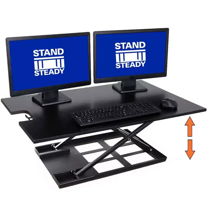 Convertitore per scrivania regolabile in altezza pneumaticamente 36", nero