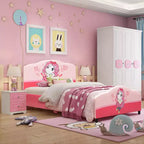 Letto per bambini imbottito con piattaforma per neonati, rosa