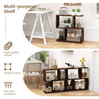 2 PZ Libreria a 2 Ripiani Indipendente in Legno Espositore a Forma di S Scaffale Contenitore Nero/Marrone