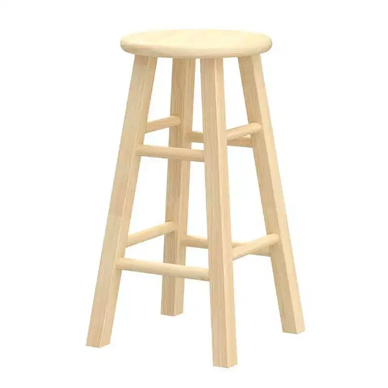 PJ Wood Sgabelli alti da 60 cm con sedile rotondo classico da cucina, naturali (set da 8)
