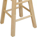 PJ Wood Sgabelli alti da 60 cm con sedile rotondo classico da cucina, naturali (set da 8)