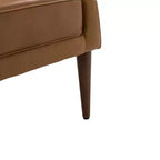 Poltrona a botte per soggiorno Justo 28.5 Wide Tufted in vera pelle con gambe in legno massello| ART OF LIVING DESIGNS