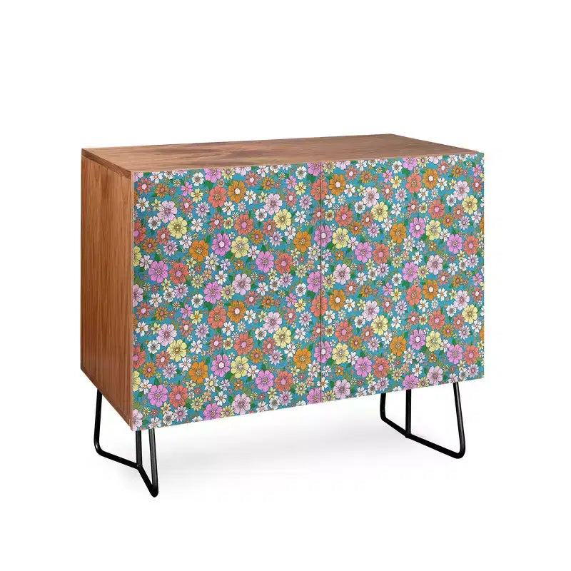 Credenza "Schatzi Betty Floral Walnut Brown" - Deny Designs